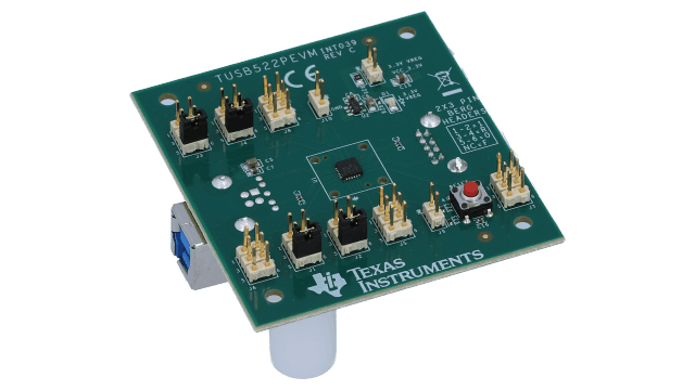 TUSB522PEVM TUSB522P Evaluation Module USB3.1 5Gbps Dual Channel Redriver angled board image