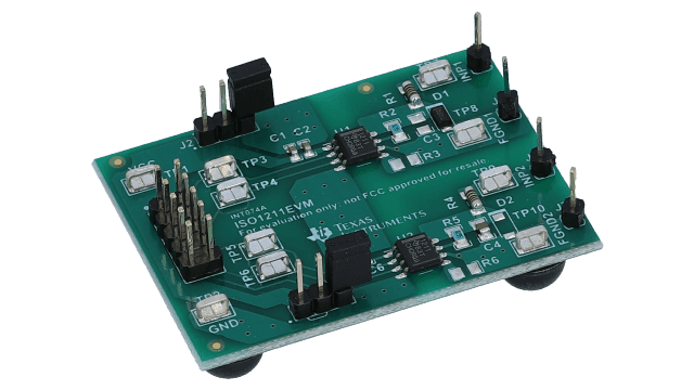 ISO1211EVM Evaluation module for the ISO1211 isolated digital input receiver angled board image