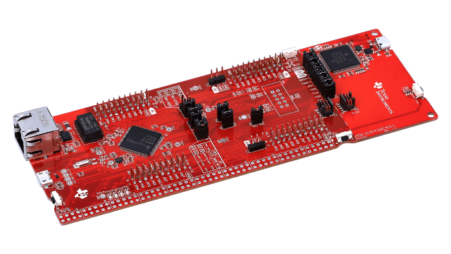 MSP-EXP432E401Y SimpleLink™ Ethernet MSP432E401Y MCU LaunchPad™ Development Kit angled board image