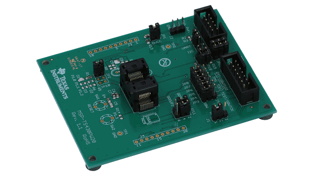 MSP-TS430PW20 MSP430FR2000、MSP430FR21x、MSP430FR23x マイコン向けターゲット開発ボード：20 ピン angled board image