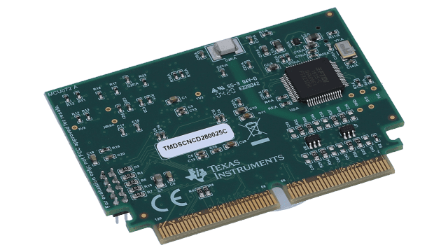 TMDSCNCD280025C TMS320F280025C controlCARD の評価基板 angled board image
