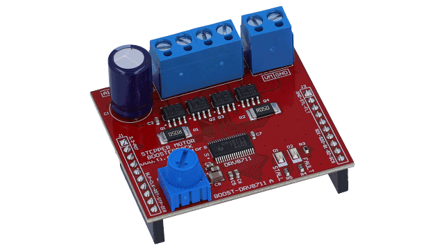 BOOST-DRV8711 Stepper Motor BoosterPack featuring DRV8711 and CSD88537ND angled board image