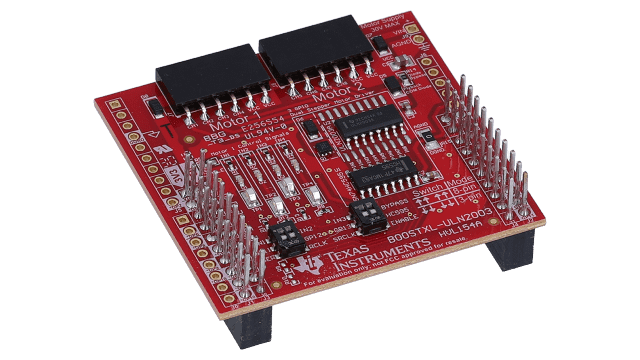 BOOSTXL-ULN2003 Dual Stepper Motor Driver BoosterPack featuring ULN2003 and CSD17571Q2 NexFET&trade; angled board image
