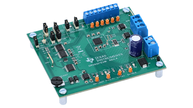 DRV8307EVM Módulo de evaluación DRV8307 para precontrolador de motor CC sin escobillas y trifásico angled board image