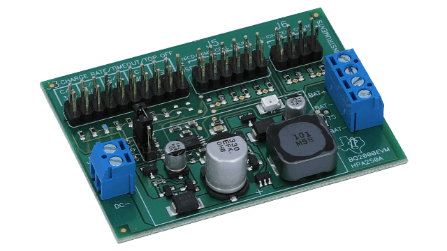 BQ2000EVM 評価モジュール、バッテリ充電管理 IC 用 angled board image