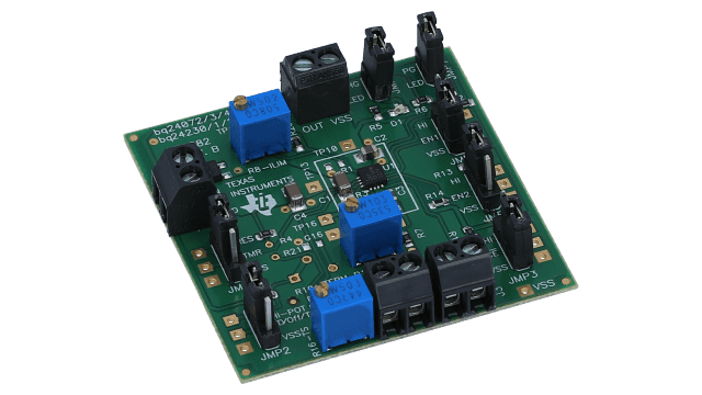 BQ24072EVM BQ24072 USB 리튬 이온 배터리 충전기 및 전원 경로 관리 평가 모듈 | 선형 angled board image