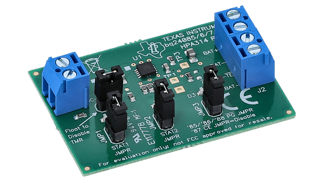 BQ24086EVM Battery Charger Evaluation Module angled board image