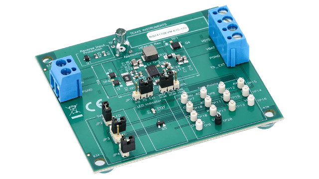 BQ24170EVM-610-15V Evaluation Module for BQ24170 1.6-MHz Synchronous Switch-Mode Li-Ion and Li-Polymer Battery Charger angled board image