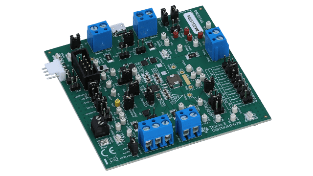 BQ25792EVM I2C controlled, 5-A, 1-4 cell buck-boost charger evaluation module with dual-input selector angled board image