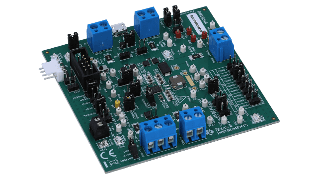 BQ25798BKUPEVM BQ25798 evaluation module I²C controlled 5-A, 1- to 4-cell buck-boost charger in QFN package angled board image