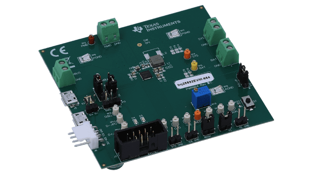BQ25892EVM-664 BQ25892 Complete Charger Evaluation Module angled board image