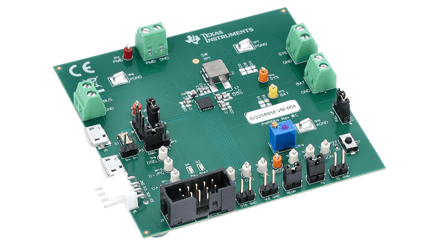 BQ25895EVM-664 BQ25895 Complete Charger Evaluation Module angled board image