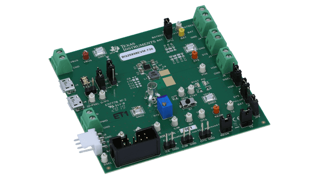 BQ25898EVM-730 BQ25898 Complete Charger Evaluation Module angled board image