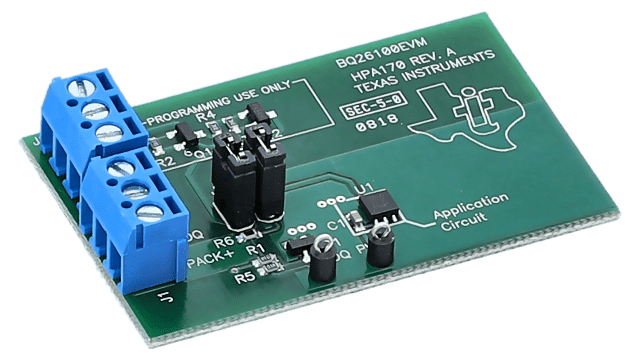 BQ26100EVM SHA-1/HMAC BASED SECURITY AND AUTHENTICATION IC angled board image