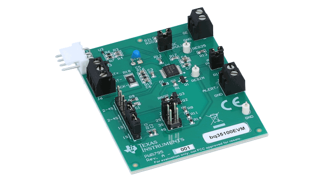 BQ35100EVM-795 bq35100 Lithium Primary Cell Evaluation Module Using End-of-Service Monitor Gas Gauging angled board image