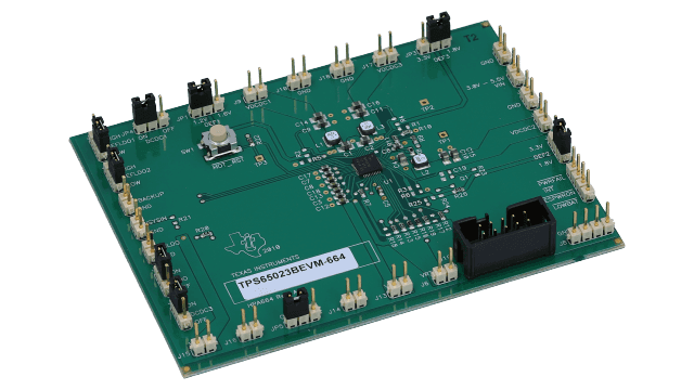 TPS65023BEVM-664 TPS65023B Evaluation Module angled board image