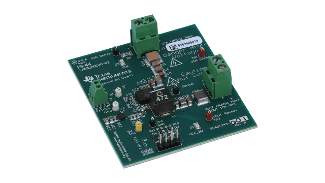 LMG5200EVM-02 Evaluierungsmodul für LMG5200 GaN-Leistungsstufe angled board image