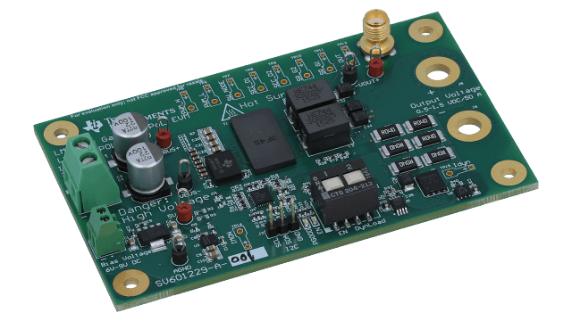 LMG5200POLEVM-10 LMG5200 GaN 48V ～ 1V ポイント・オブ・ロード評価基板 angled board image