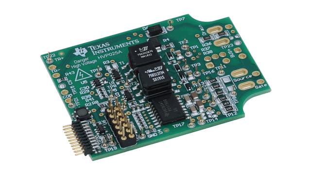 UCC21750QDWEVM-025 Driving and protection evaluation board for SiC and IGBT transistors and power modules angled board image