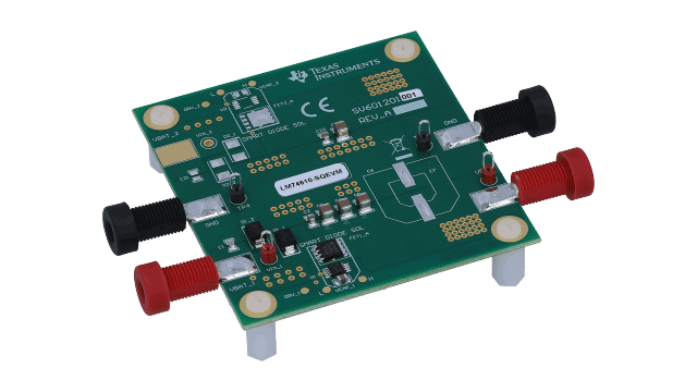 LM74610-SQEVM 逆極性保護スマート・ダイオード・コントローラ、評価モジュール angled board image