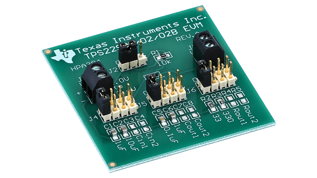 TPS22902EVM TPS22902 Load Switch Evaluation Module angled board image