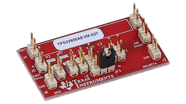 TPS22930AEVM-027 TPS22930A Load Switch Evaluation Module angled board image