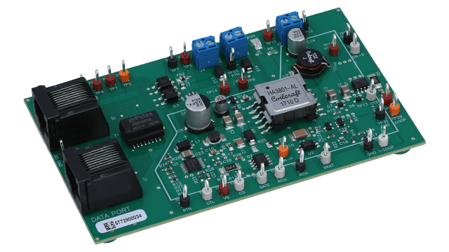 TPS23753AEVM-004 TPS23753AEVM-004 3,3 Vout, 10 W, IEEE 802.3-2005 konform PD-Controller, PS-Controller – Evaluierungsmodul angled board image