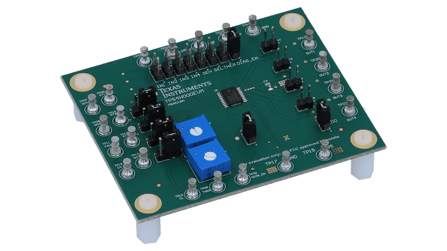 TPS4H000EVM <p>TPS4H000-Q1 Quad Channels Smart High-Side Switch Evaluation Module</p> angled board image