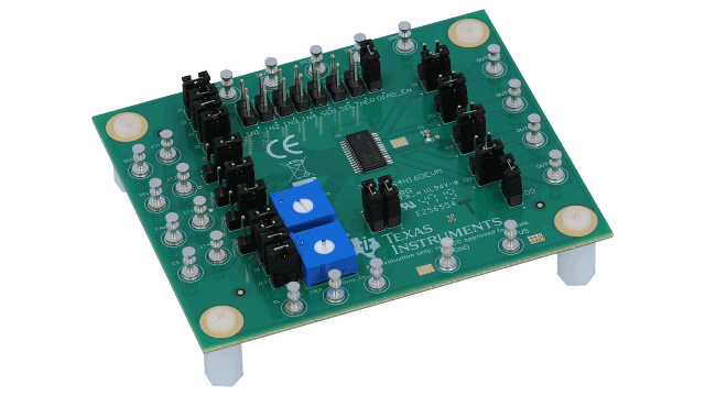 TPS4H160EVM TPS4H160-Q1 Intelligenter High-Side-Leistungsschalter mit vier Kanälen – Referenzdesign angled board image