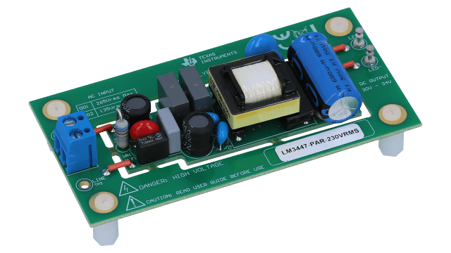 LM3447-PAR-230VEVM LM3447 LED 조명용 PFC 플라이백 컨트롤러 평가 모듈 angled board image