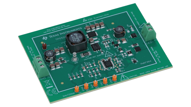 TPS92691EVM-001 TPS92691-Q1 SEPIC LED Driver Evaluation Board angled board image