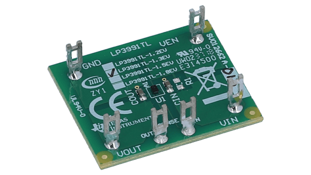 LP3991TL-1.3EV 300mA Linear Voltage Regulator for Digital Applications angled board image