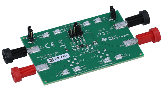 TPS746EVM-009 TPS746 adjustable 1-A LDO linear regulator with power good evaluation module angled board image