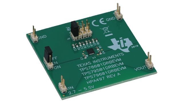 TPS79601DRBEVM Evaluation Module for TPS79601 Single Output LDO angled board image