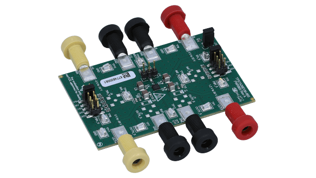 TPS7A39EVM-865 TPS7A39 デュアル、150mA、ワイド入力電圧範囲、正 / 負 LDO 電圧レギュレータの評価モジュール angled board image