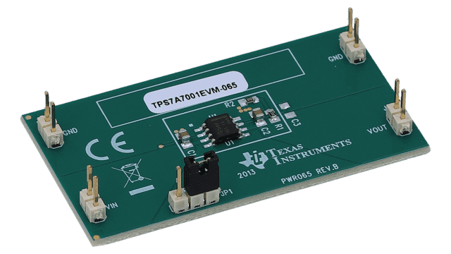 TPS7A7001EVM-065 TPS7A7001 Very-Low-Input Low-Dropout (LDO) Linear Regulator Evaluation Module angled board image
