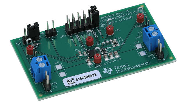 TPS7A8300EVM-579 TPS7A8300 evaluation module for low-noise, high-accuracy, ultra-low-dropout voltage regulator angled board image