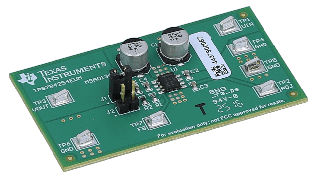 TPS7B4254EVM TPS7B4254-Q1 Voltage-Tracking LDO Regulator Evaluation Module angled board image