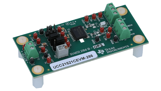 UCC21521CEVM-286 UCC21521C 4A/6A Isolated Dual-Channel Gate Driver Evaluation Module angled board image