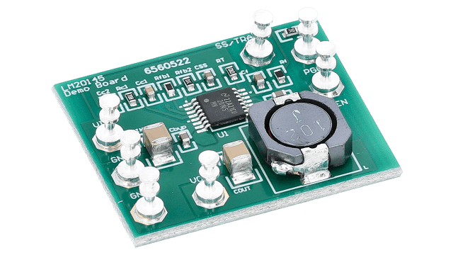 LM20145EVAL 5A, PowerWise® Adjustable Frequency Synchronous Buck Regulator Evaluation Module angled board image