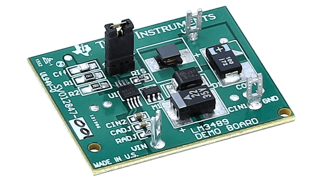 LM3489EVAL/NOPB Hysteretic PFET Buck Controller with Enable Pin angled board image