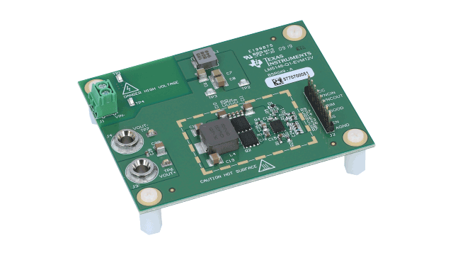 LM5146-Q1-EVM12V 同期整流降圧コントローラの評価モジュール angled board image