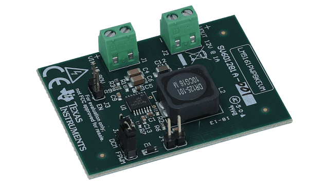 LM5161PWPBKEVM LM5161 Wide VIN Synchronous Buck Converter Constant On-Time Evaluation Module angled board image
