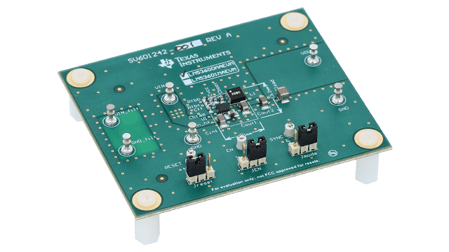 LM53600MAEVM LM53600-Q1 Adjustable Output, 650mA Buck Regulator Evaluation Module With Spread Spectrum angled board image