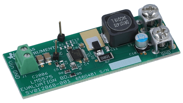 LM5575EVAL 75V, 1.5A Step-Down Switching Regulator Evaluation Module angled board image