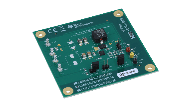 LMR14030QDPREVM LMR14030QDPR 広入力電圧降圧コンバータの評価モジュール angled board image