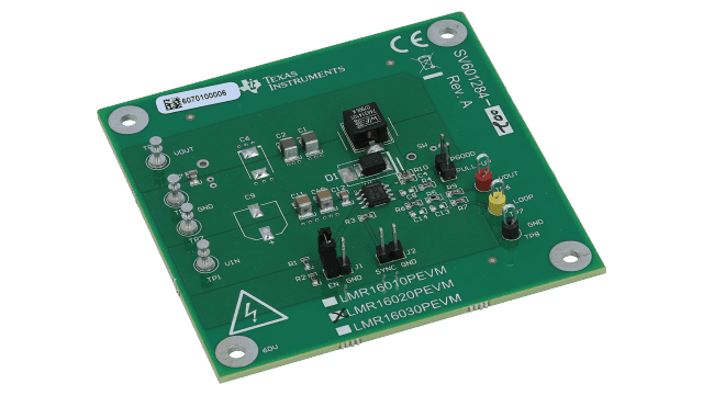 LMR16020PEVM LMR16020 広入力電圧降圧コンバータの評価モジュール angled board image