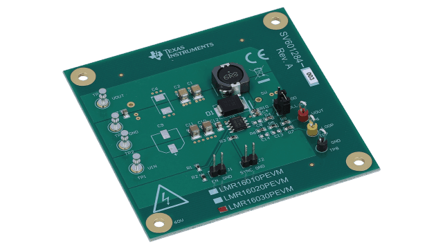 LMR16030PEVM LMR16030 広入力電圧降圧コンバータの評価モジュール angled board image