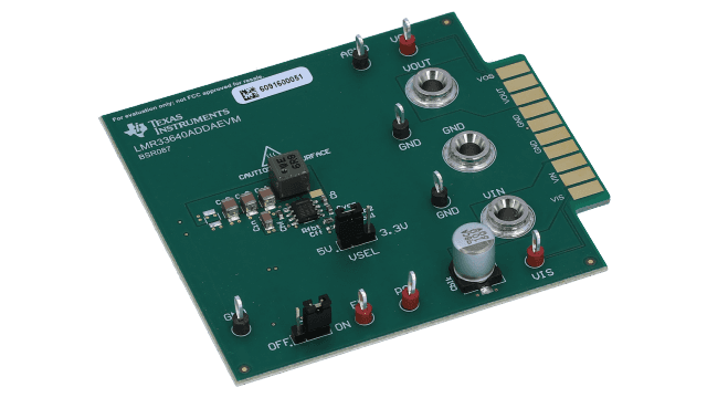 LMR33640ADDAEVM <p>3.8-V to 36-V, 4-A step-down converter evaluation module</p> angled board image