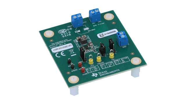 LMR36006BEVM Synchronous step-down converter evaluation module angled board image